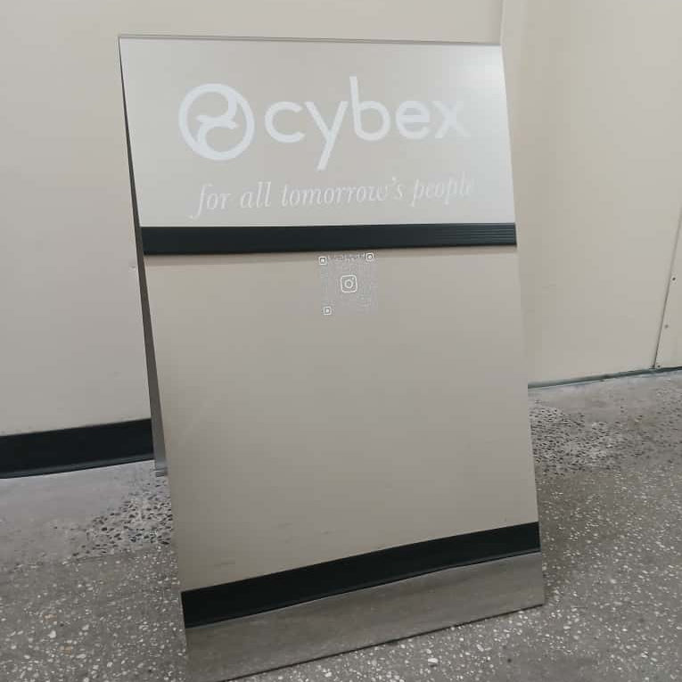 Mirrored Stainless Steel A-Frame Sidewalk Sign