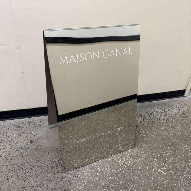 Mirrored Stainless Steel A-Frame Sidewalk Sign