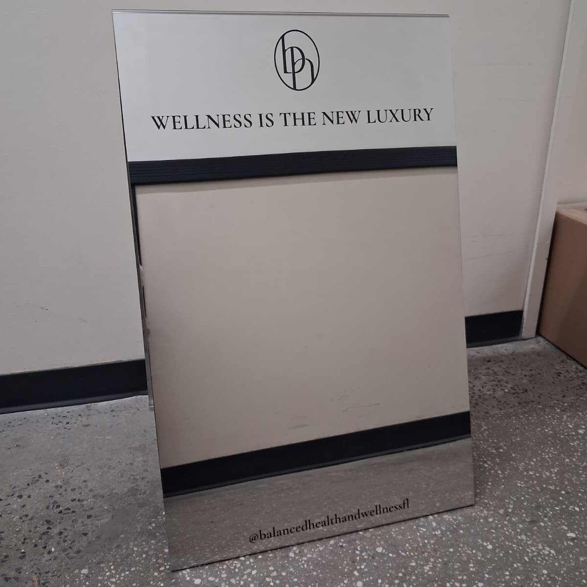 Mirrored Stainless Steel A-Frame Sidewalk Sign