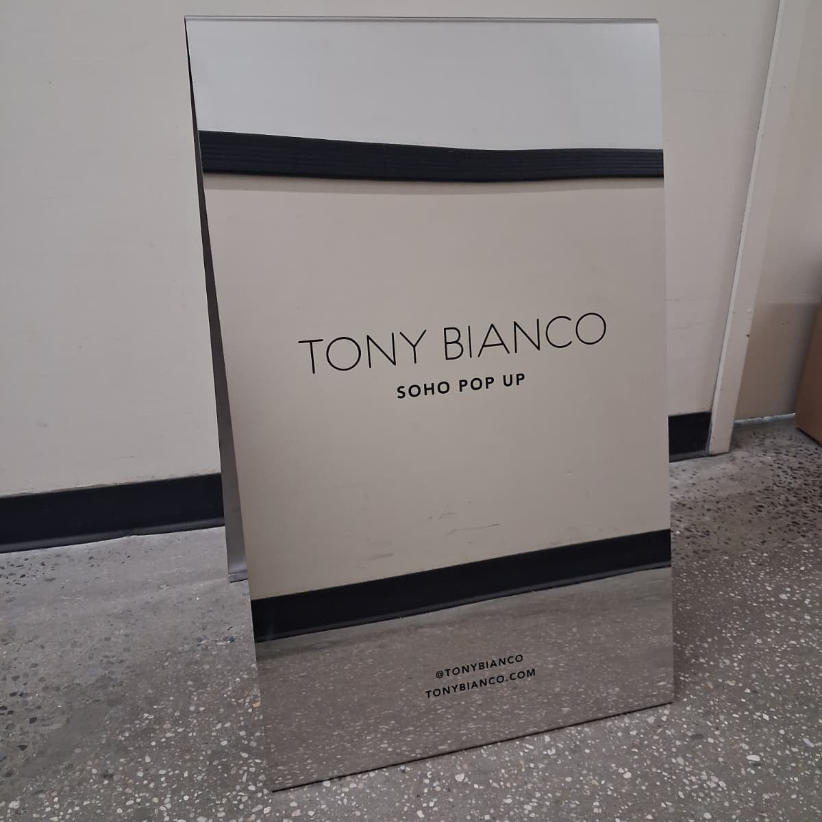 Mirrored Stainless Steel A-Frame Sidewalk Sign