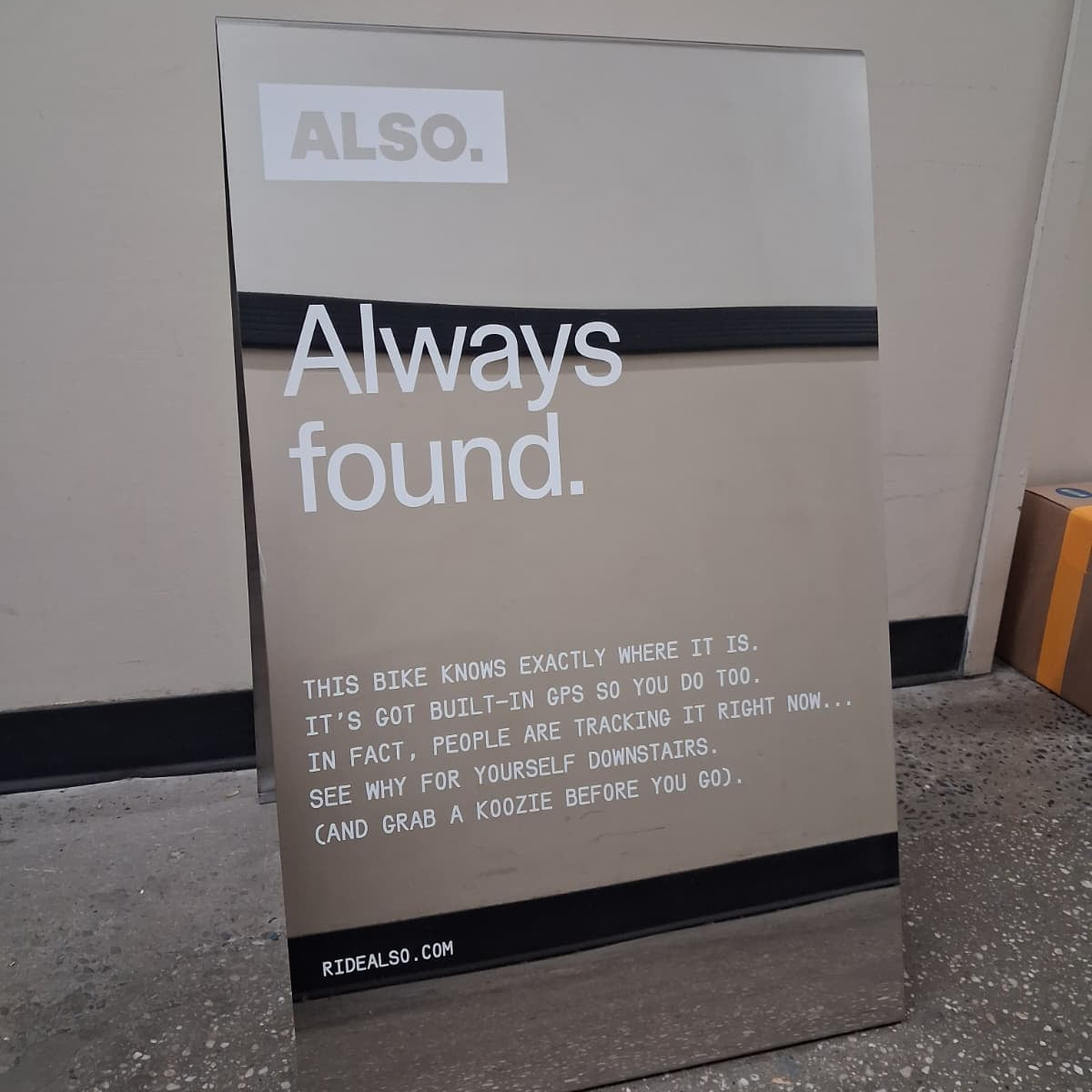 Mirrored Stainless Steel Sidewalk Sign