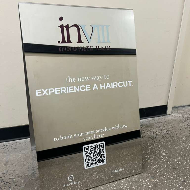 Mirrored Stainless Steel A-Frame Sidewalk Sign