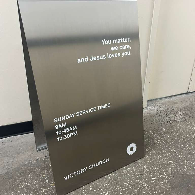 Brushed Stainless Steel A-Frame Sidewalk Sign