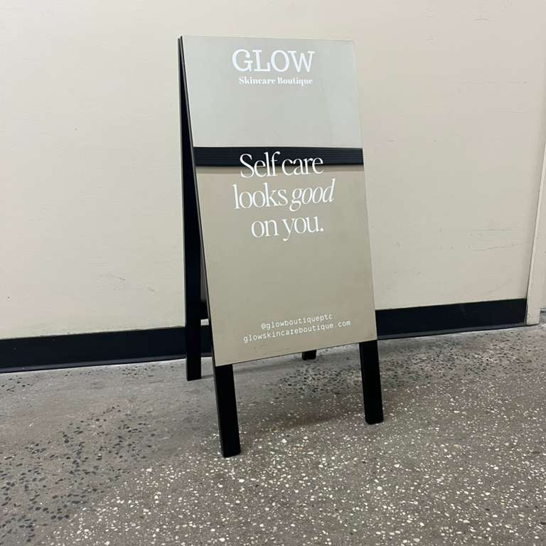 Mirrored A-Frame Sandwich Board Sign