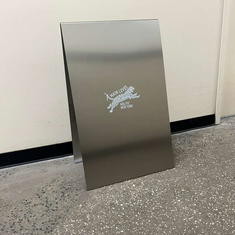 Brushed Stainless Steel A-Frame Sidewalk Sign