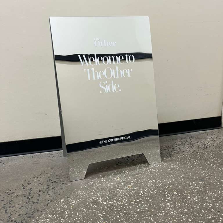 Mirrored Acrylic A-Frame Sandwich Board Sign