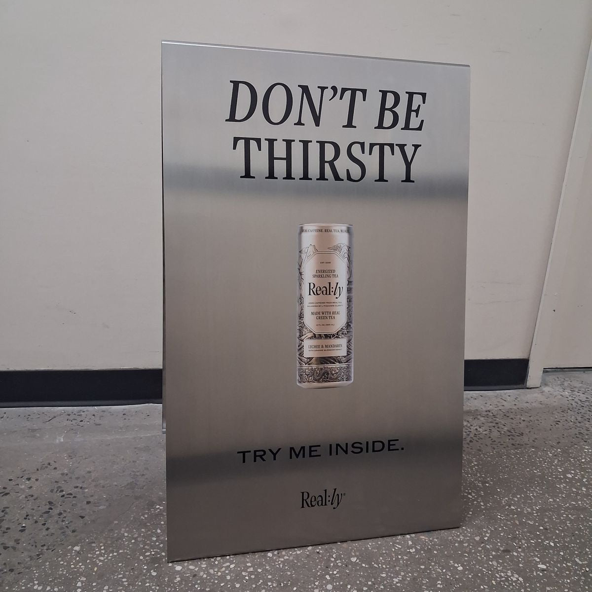 Brushed Stainless Steel A-Frame Sidewalk Sign