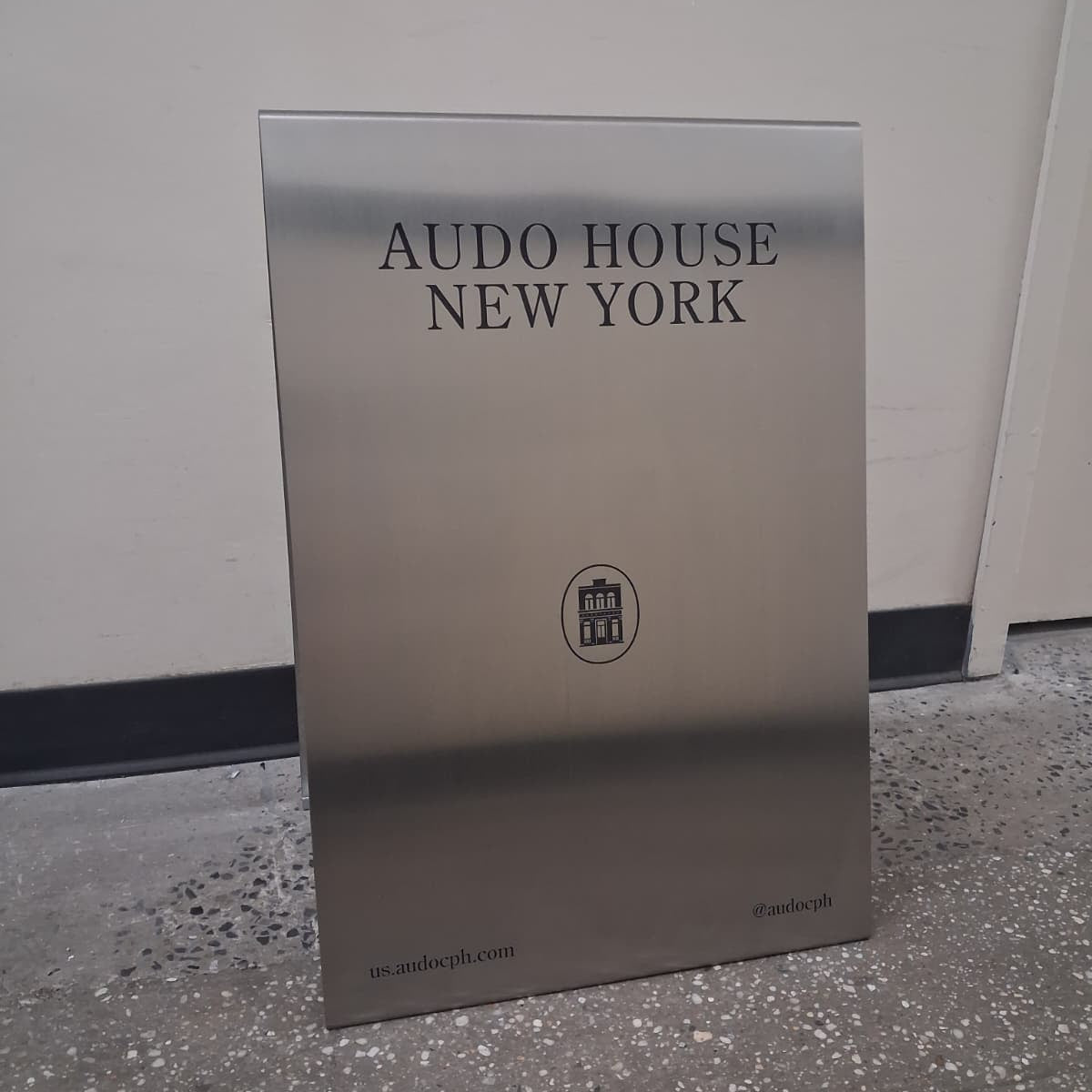 Audo Copenhagen Brushed Stainless Steel A-Frame Sign