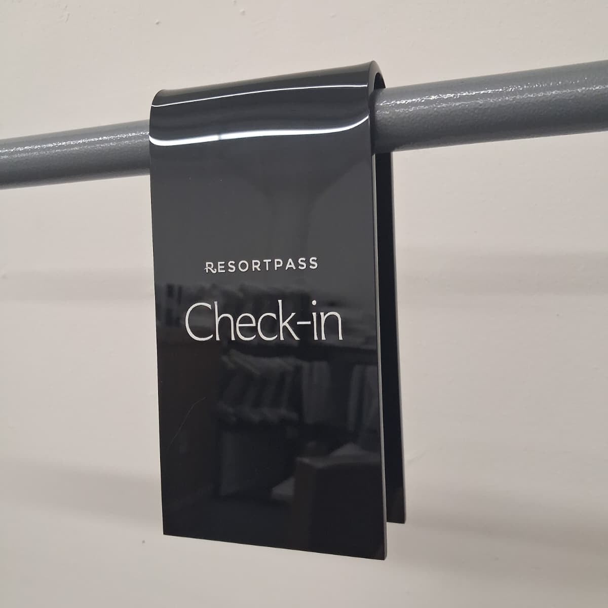 ResortPass - Opaque Acrylic Clothing Rack Sign Clip