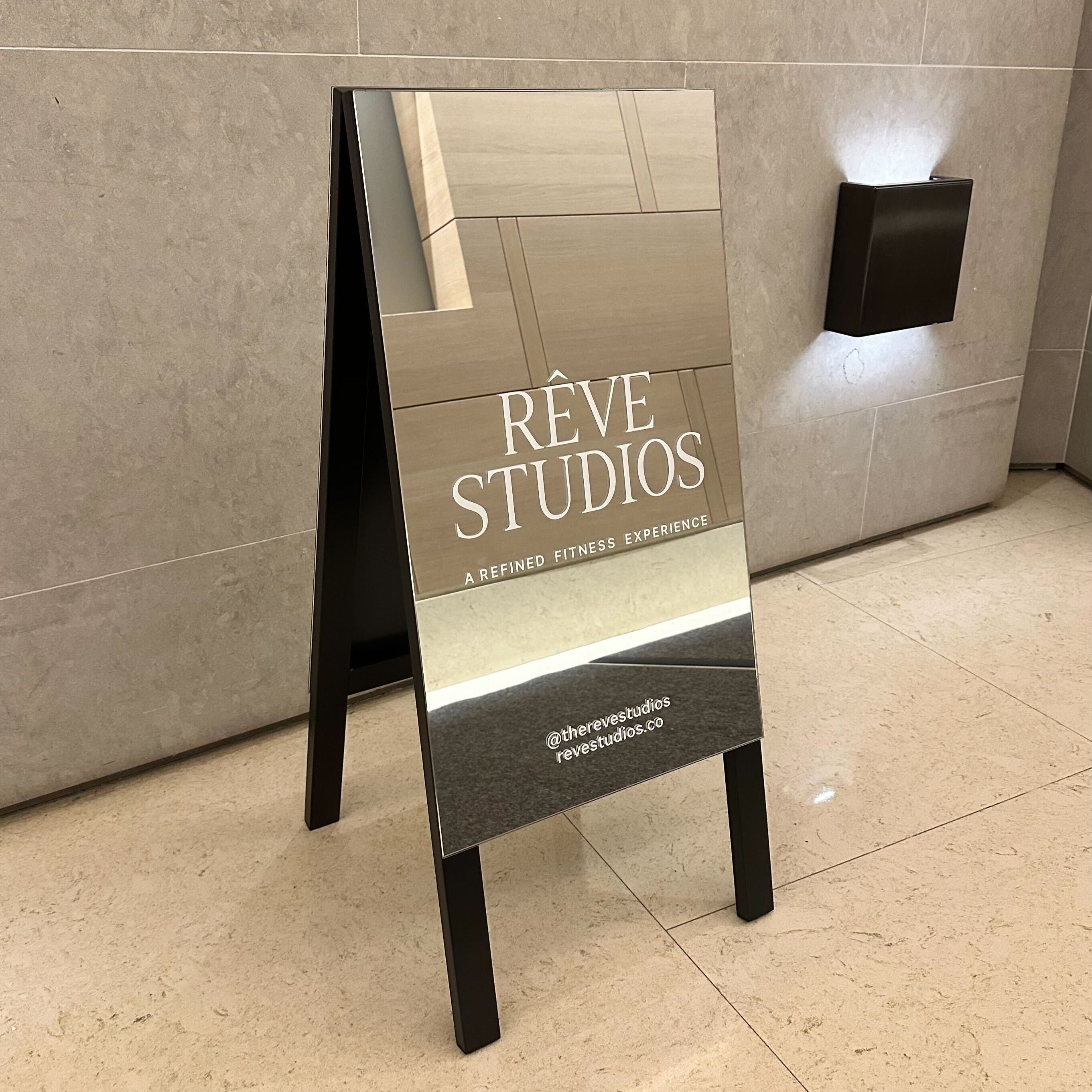 A-Frame Sidewalk Sign Mirrored Reve Studios