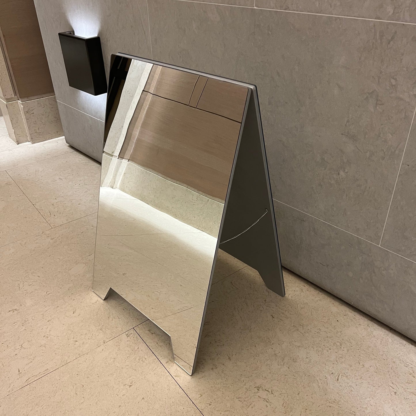 Acrylic Mirror Sandwich Board Sign Right