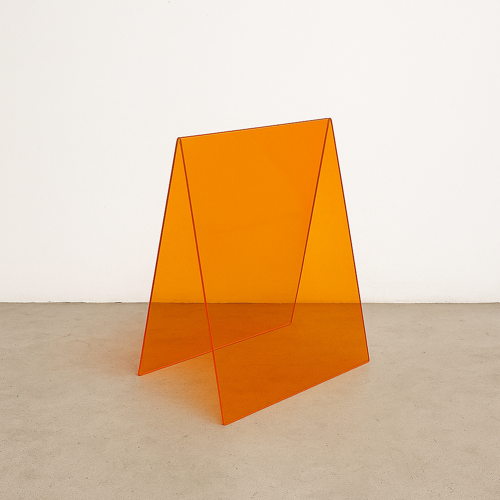 Transparent acrylic A-frame sidewalk sign for clear visibility