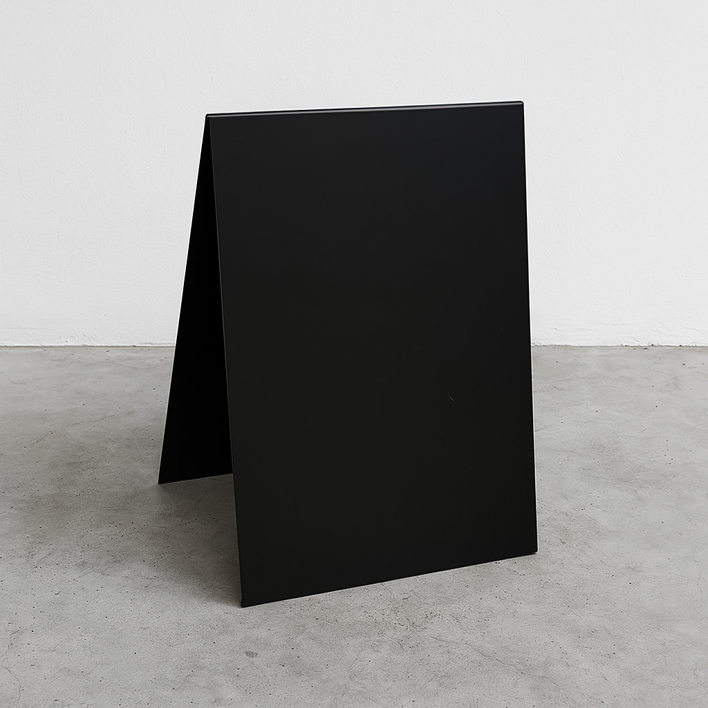 #007 - Black Stainless Steel A-Frame Sidewalk Sign