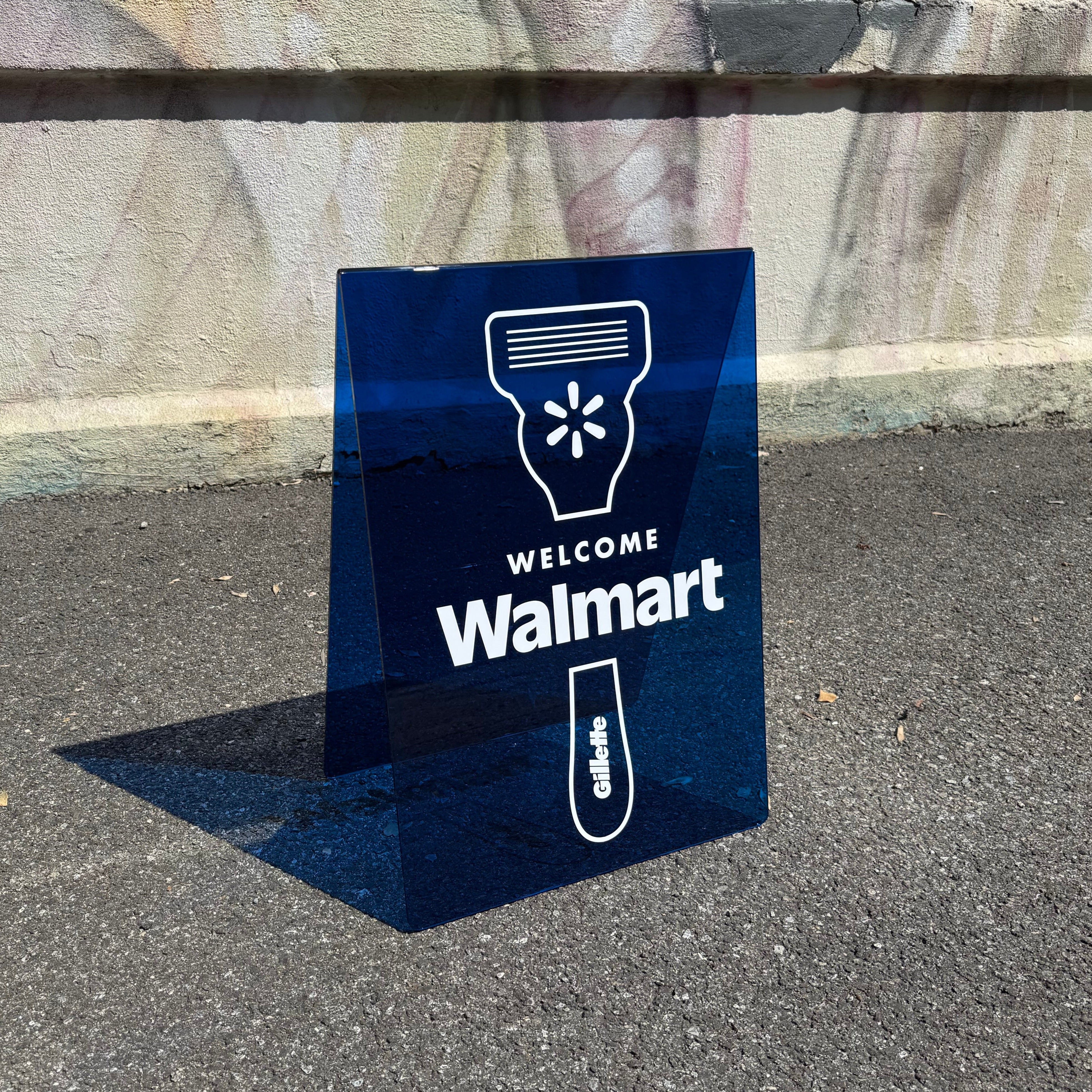 Transparent acrylic A-frame sidewalk sign for clear visibility