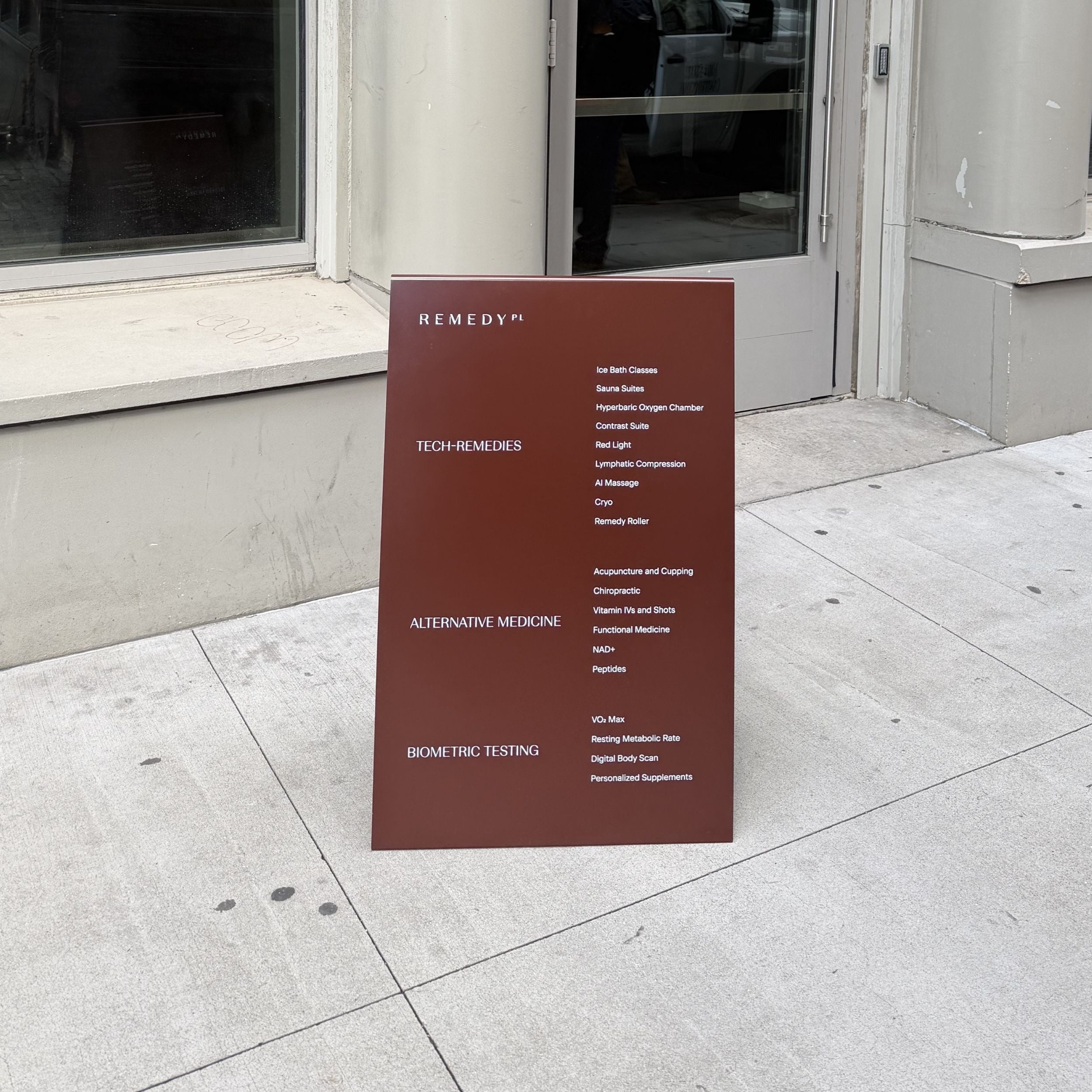 Brown Stainless Steel A-Frame Sidewalk Sign for commercial use