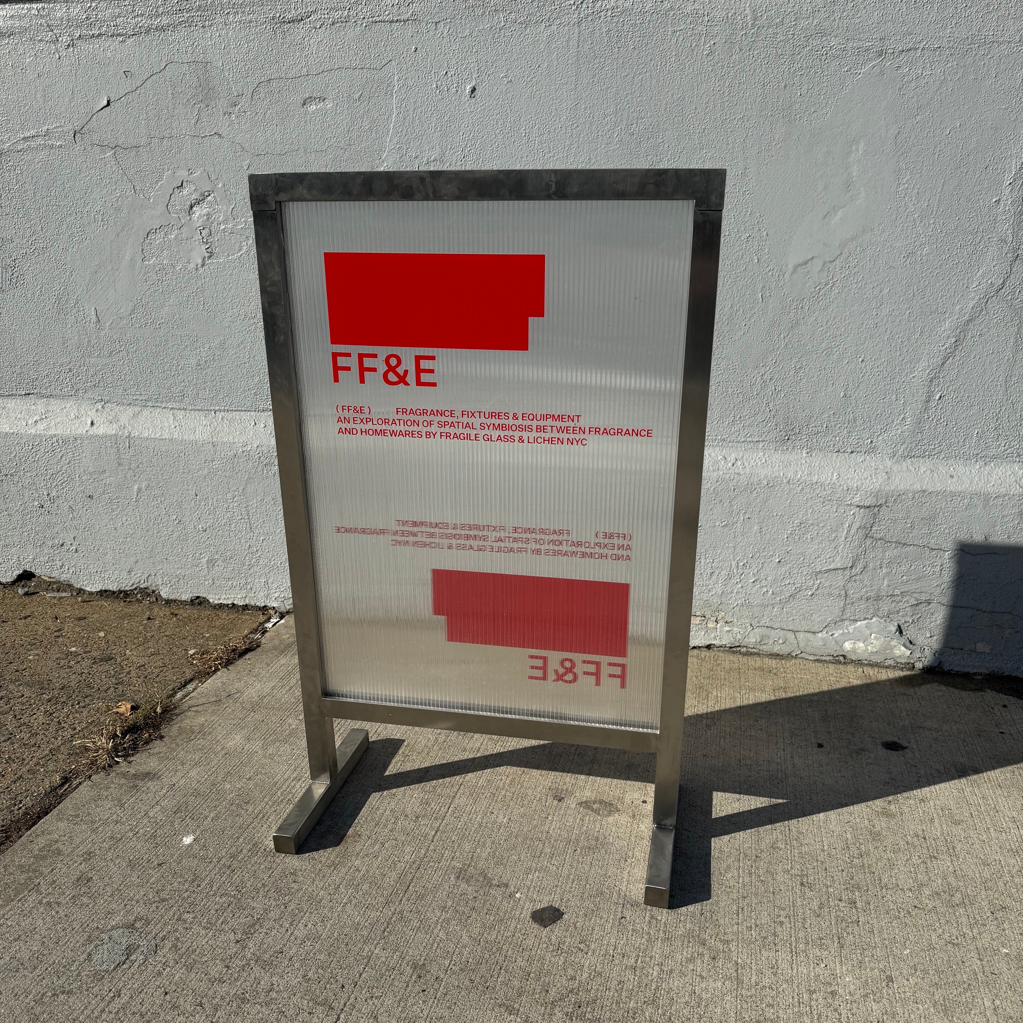 Brushed Stainless Steel sign with clear insert