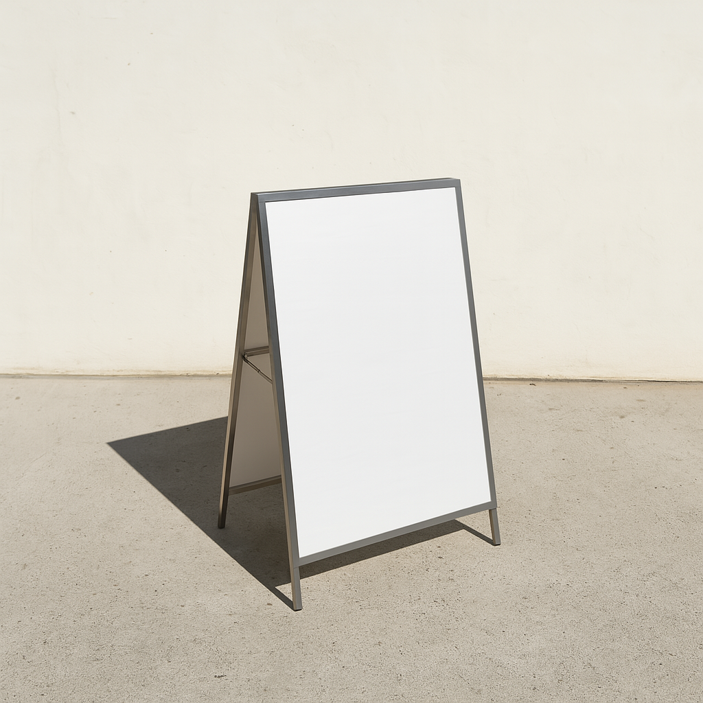 Custom insert A-frame sandwich board sign with interchangeable panels