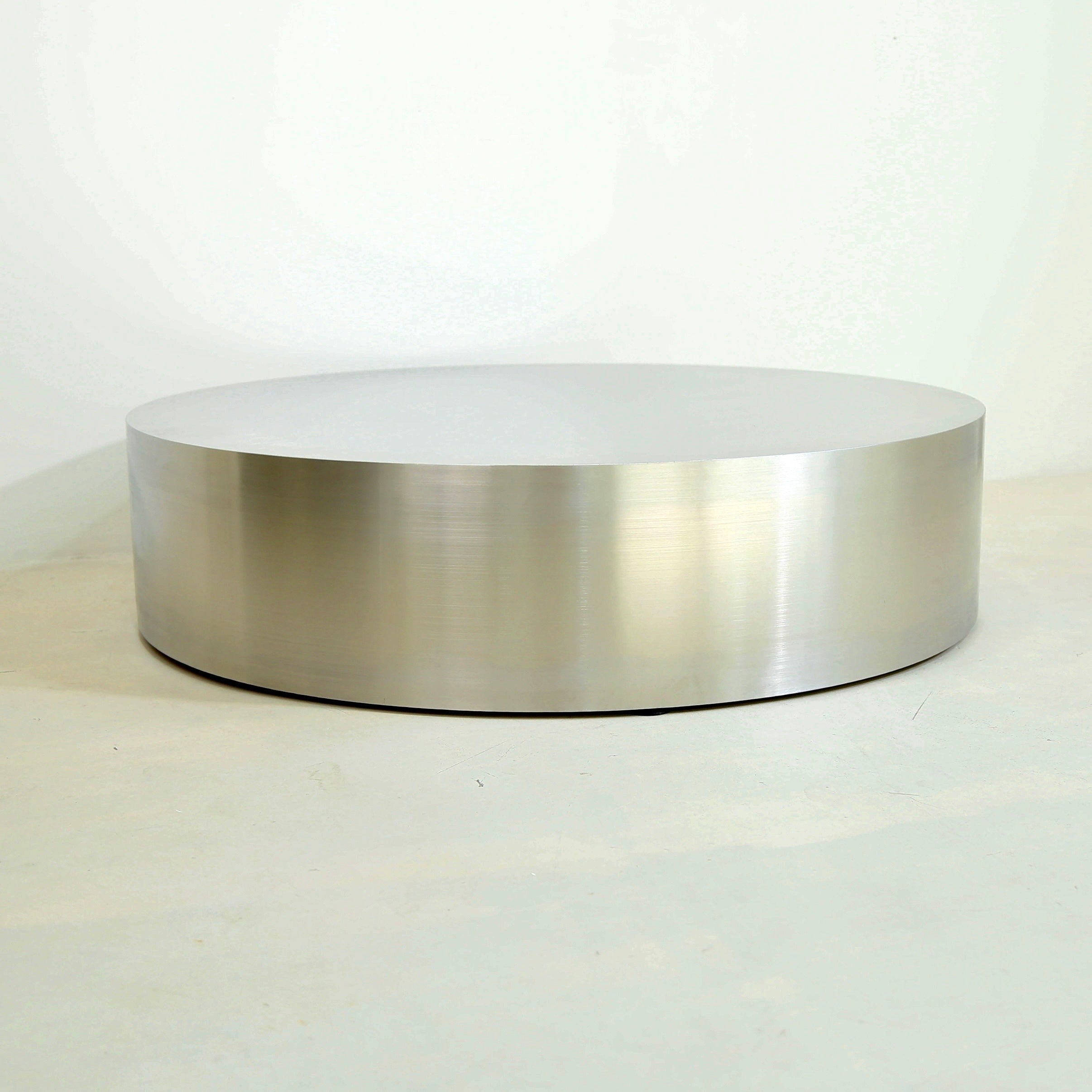 Stainless steel circular platform table for display