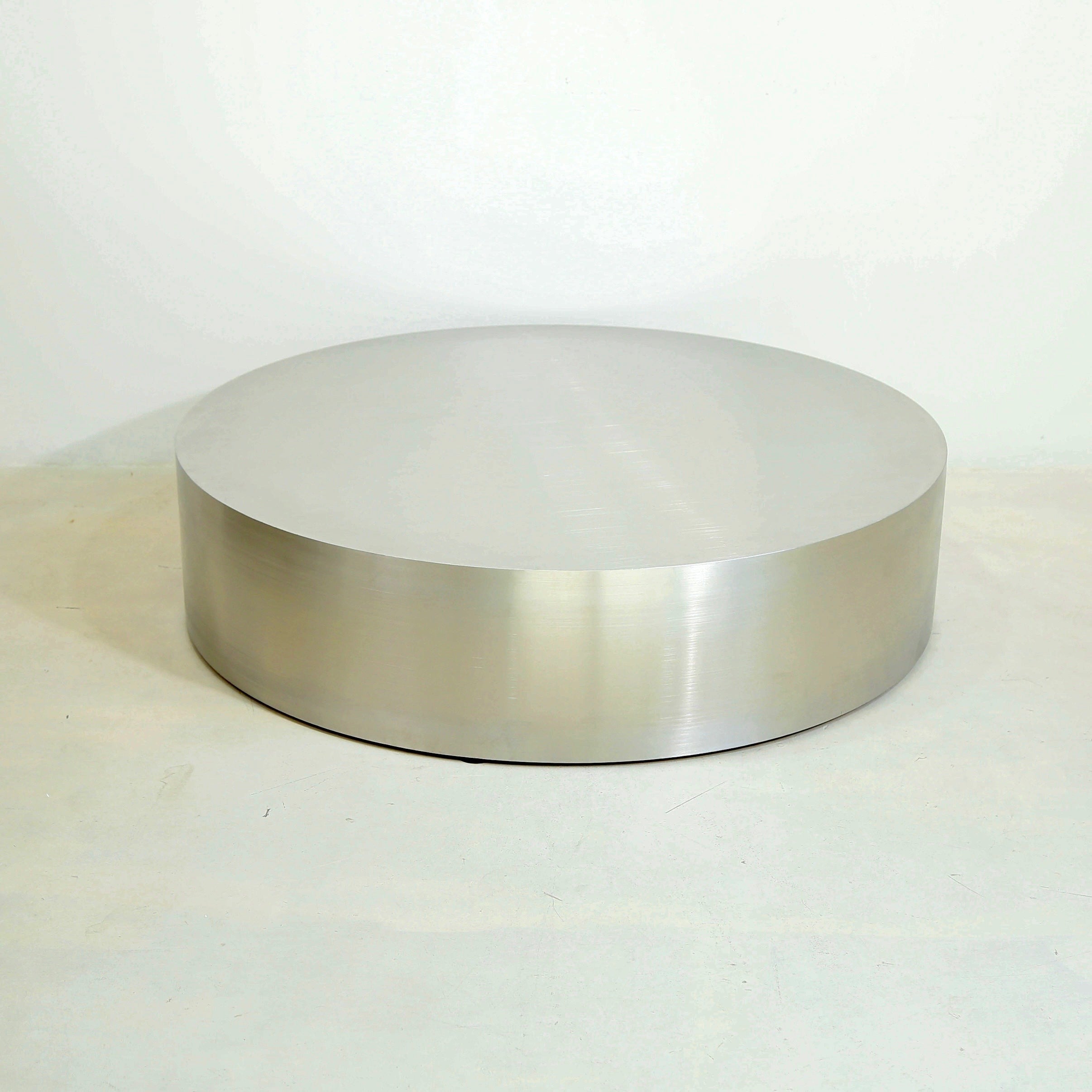 Stainless steel circular platform table for display