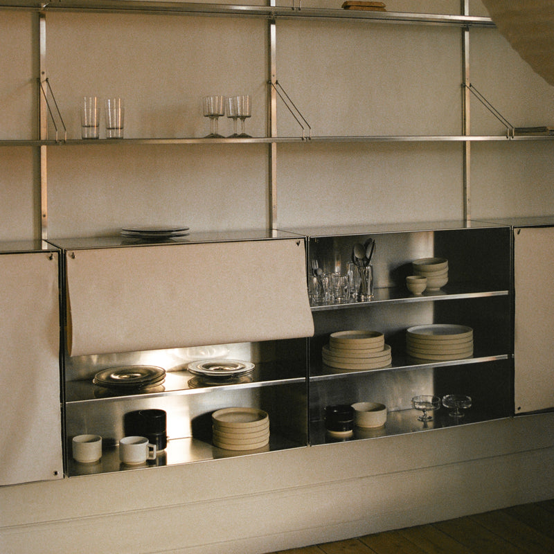 #056 - Stainless Steel Shelf Library Canvas Cabinet | FRAMA