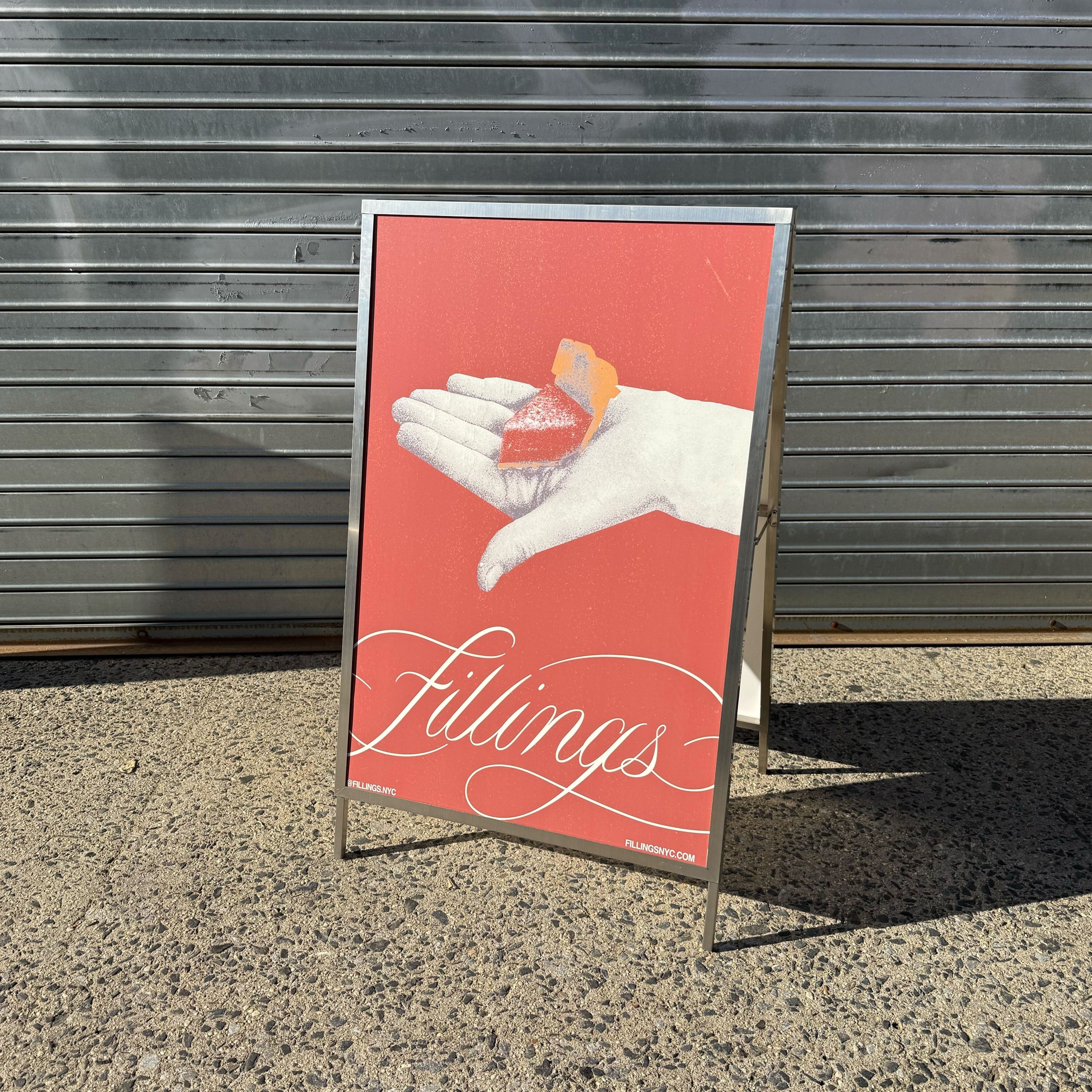 Custom insert A-frame sandwich board sign with interchangeable panels