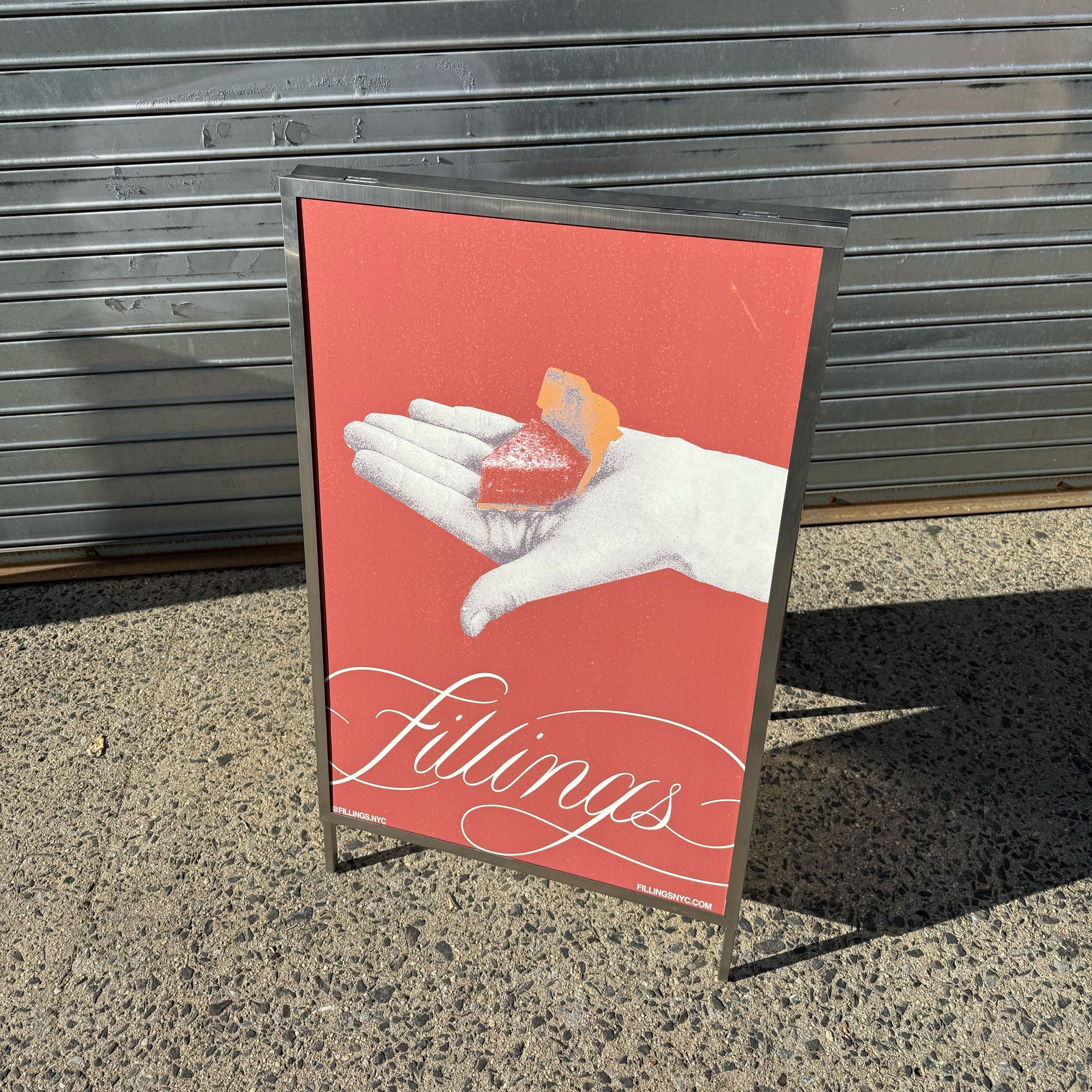 Custom insert A-frame sandwich board sign with interchangeable panels