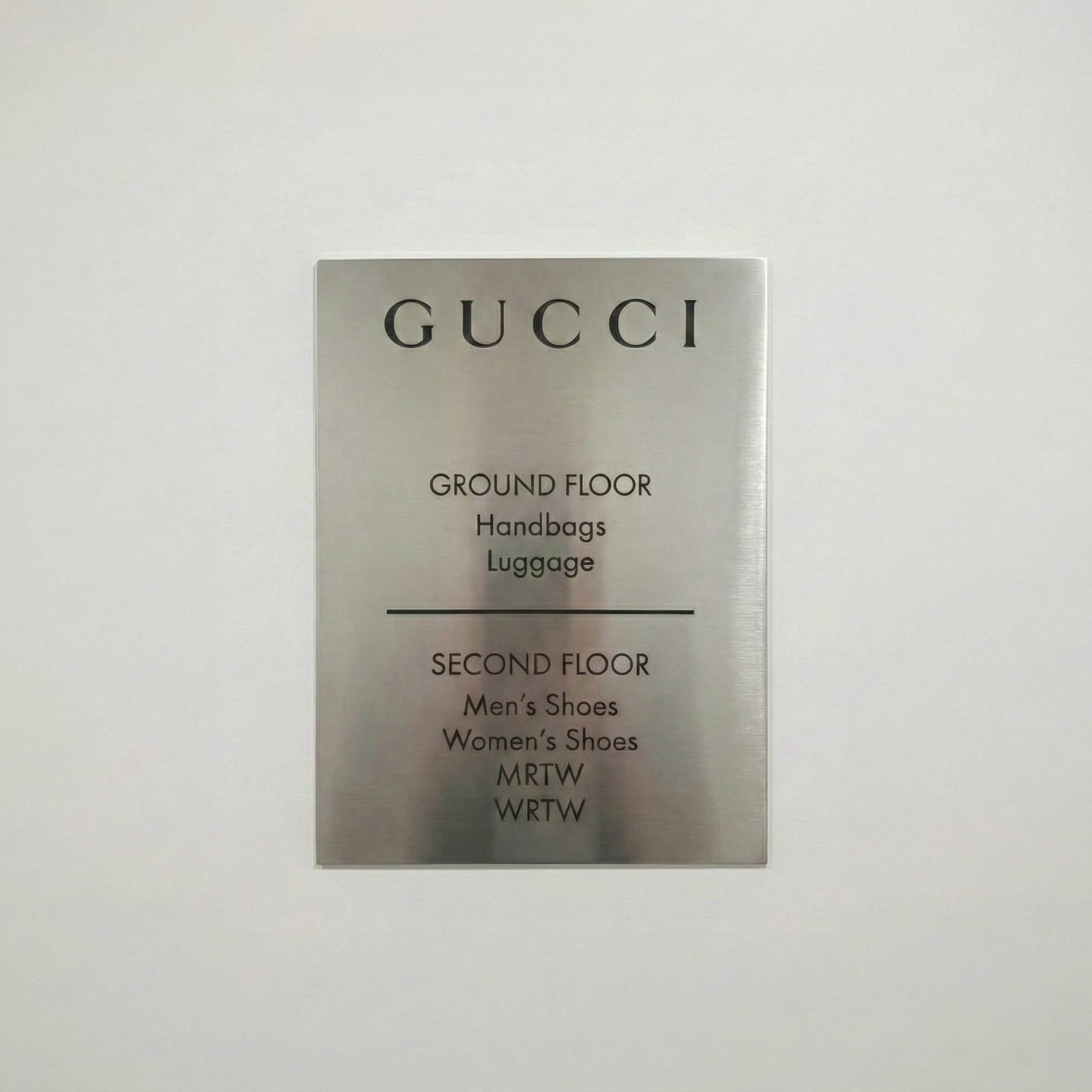 Engraved stainless steel flat wall sign with custom printing