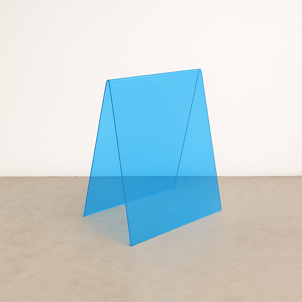 Transparent acrylic A-frame sidewalk sign for clear visibility