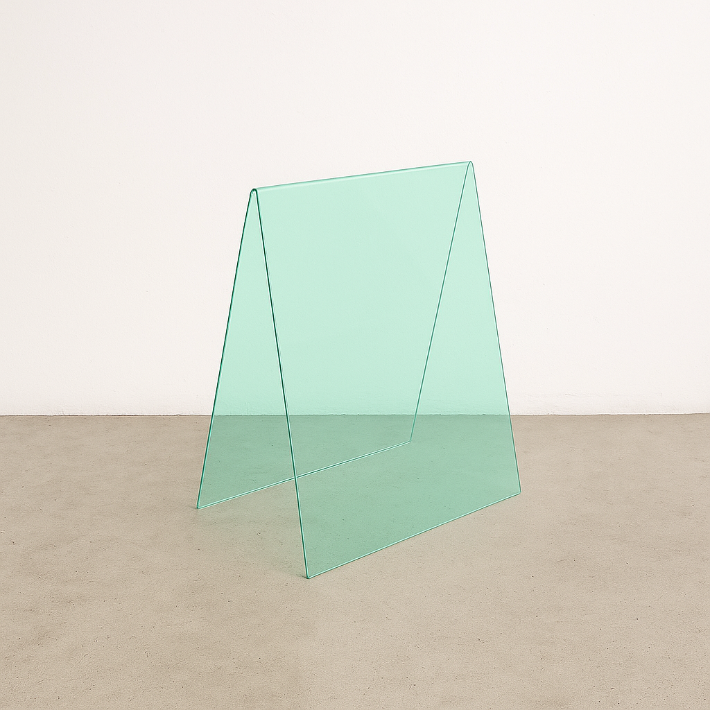 Transparent acrylic A-frame sidewalk sign for clear visibility