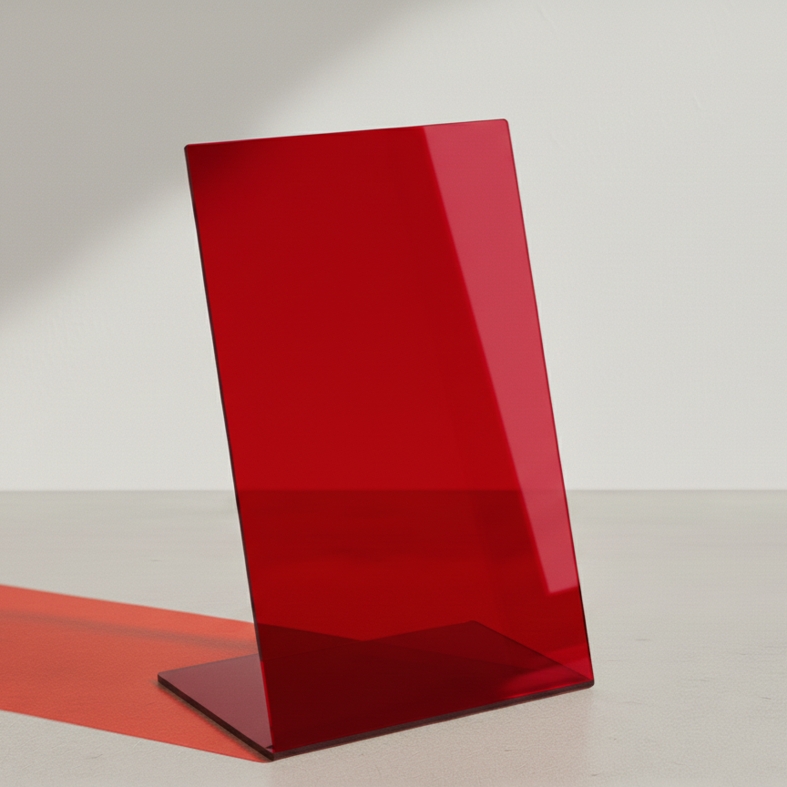 Transparent acrylic table top sign stand for clear display