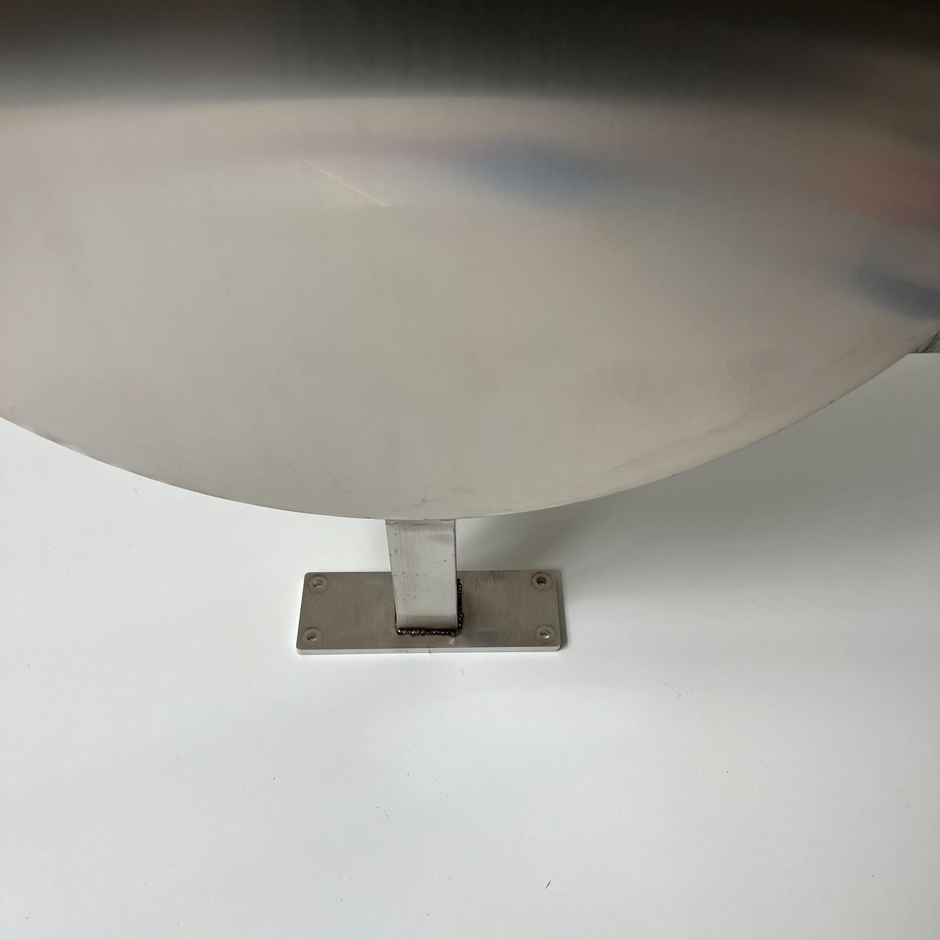 Stainless Steel Circular Round Wall Sign Close Up