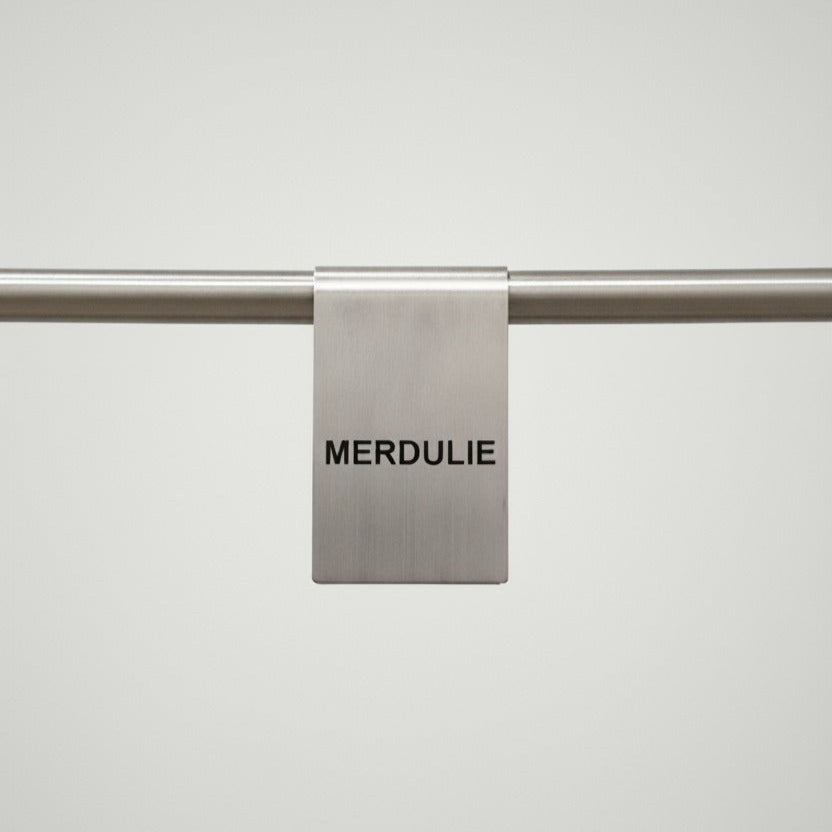 Stainless steel clothing rack sign clip for retail display