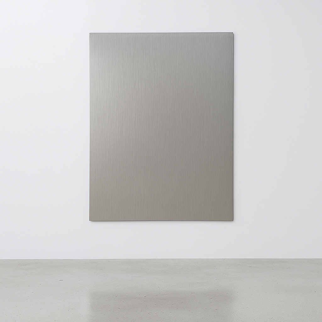 Engraved stainless steel flat wall sign with custom printing