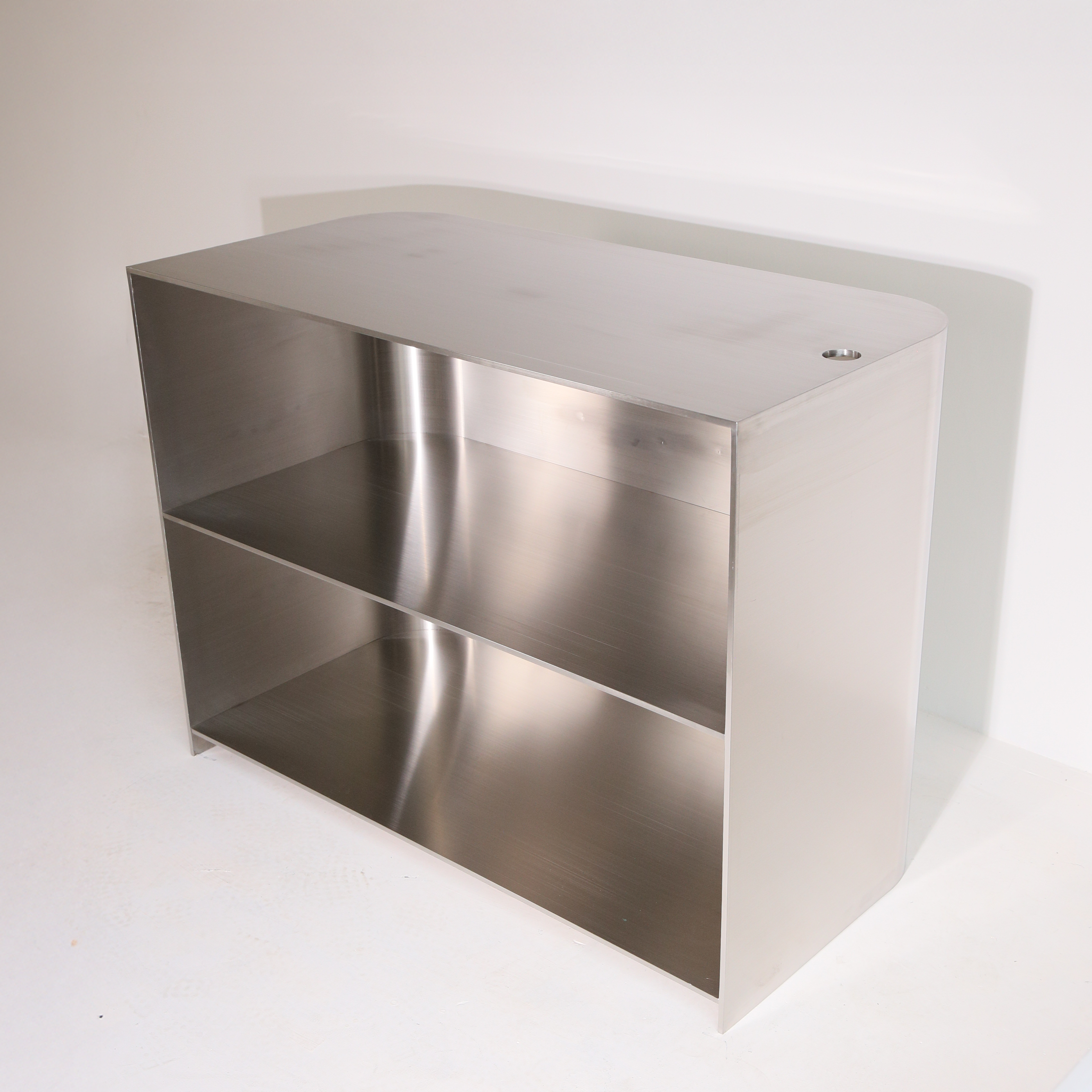 Premium stainless steel front desk for commercial reception