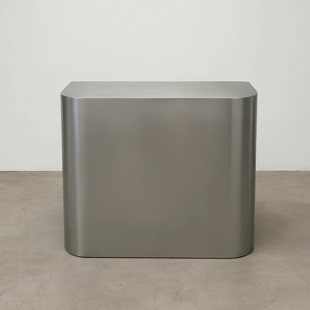 Premium stainless steel front desk for commercial reception