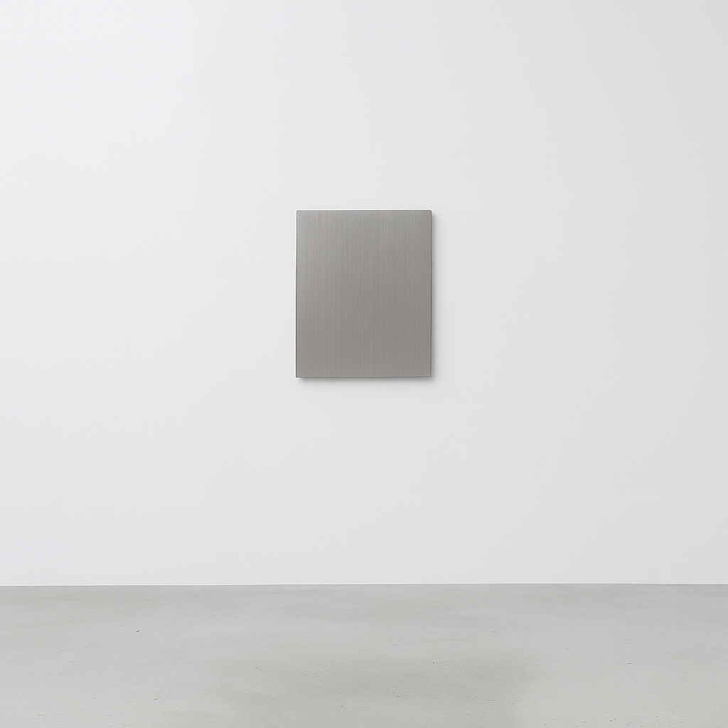 Engraved stainless steel flat wall sign with custom printing