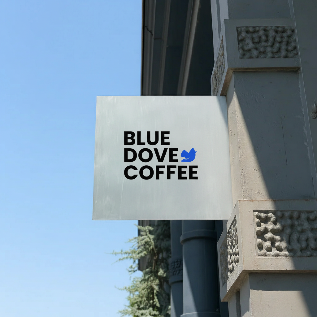 Square blade stainless steel wall sign with modern design