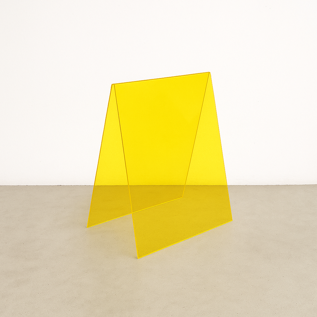 Transparent acrylic A-frame sidewalk sign for clear visibility