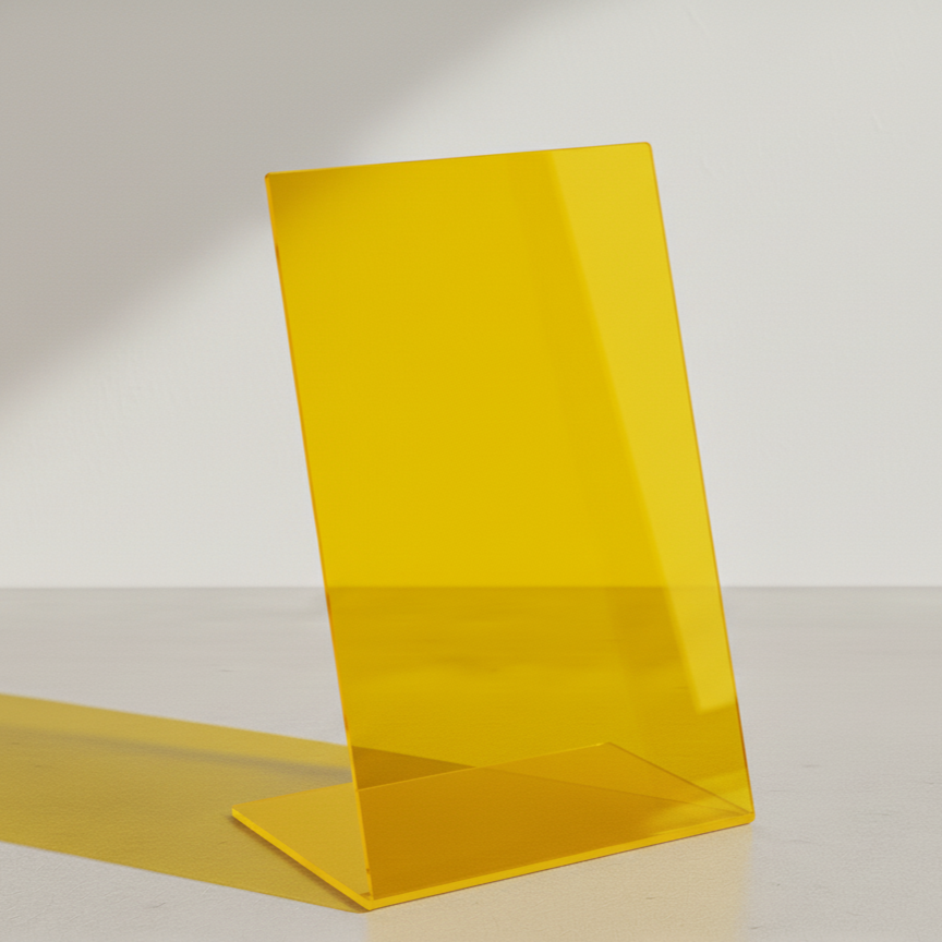 Transparent acrylic table top sign stand for clear display