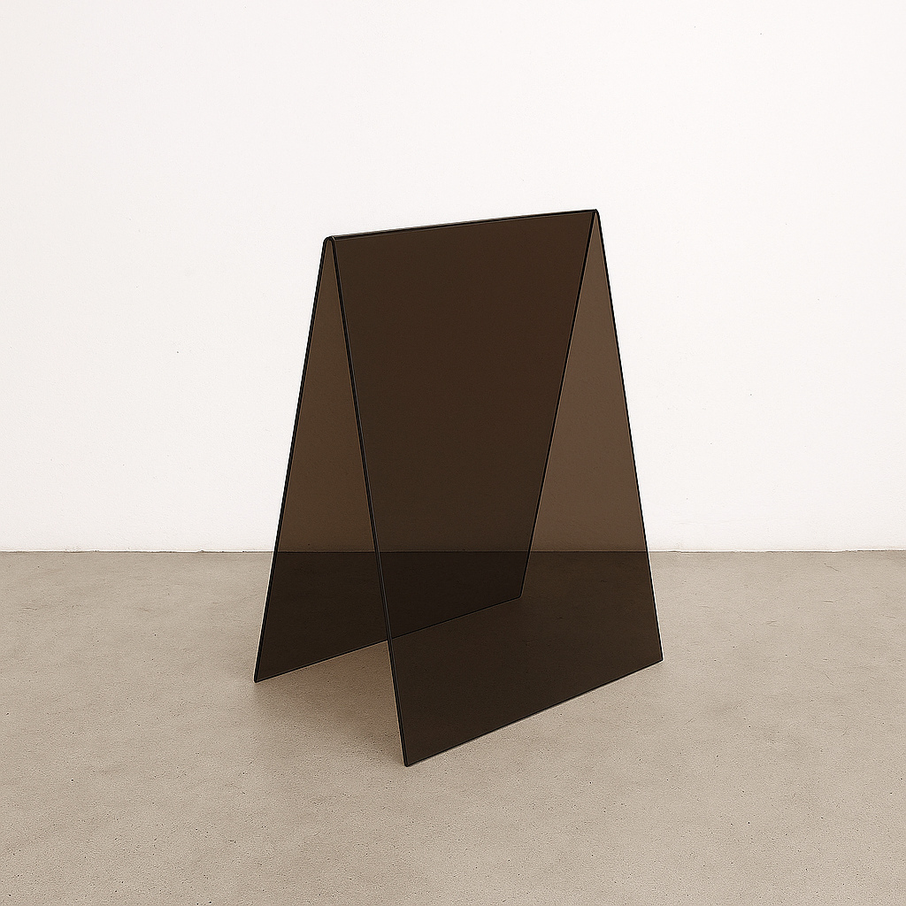 Transparent acrylic A-frame sidewalk sign for clear visibility