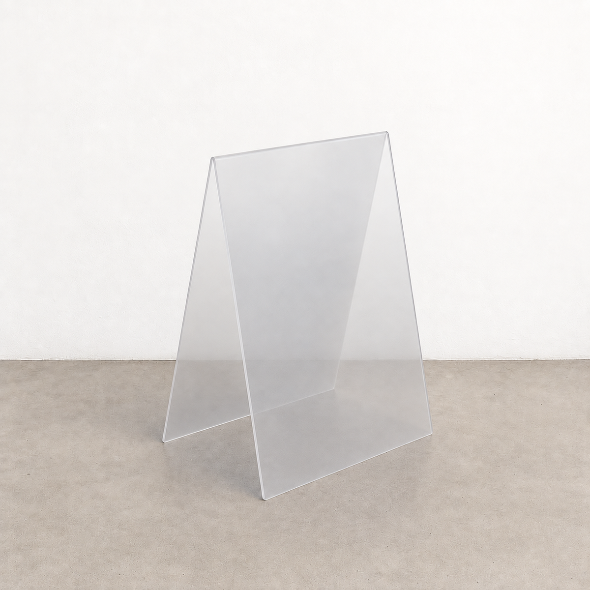 Clear Matte transparent acrylic A-frame sidewalk sign