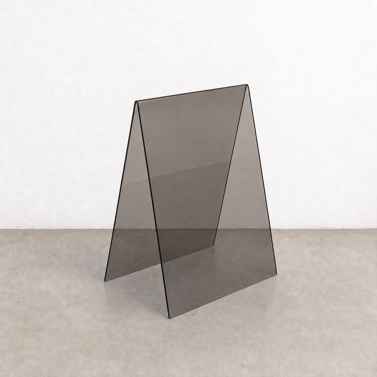 Gray Smoke transparent acrylic A-frame sidewalk sign
