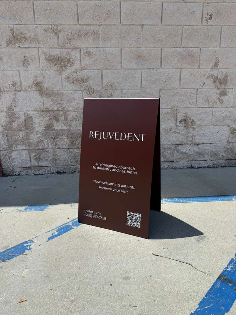Brown Stainless Steel A-Frame Sidewalk Sign