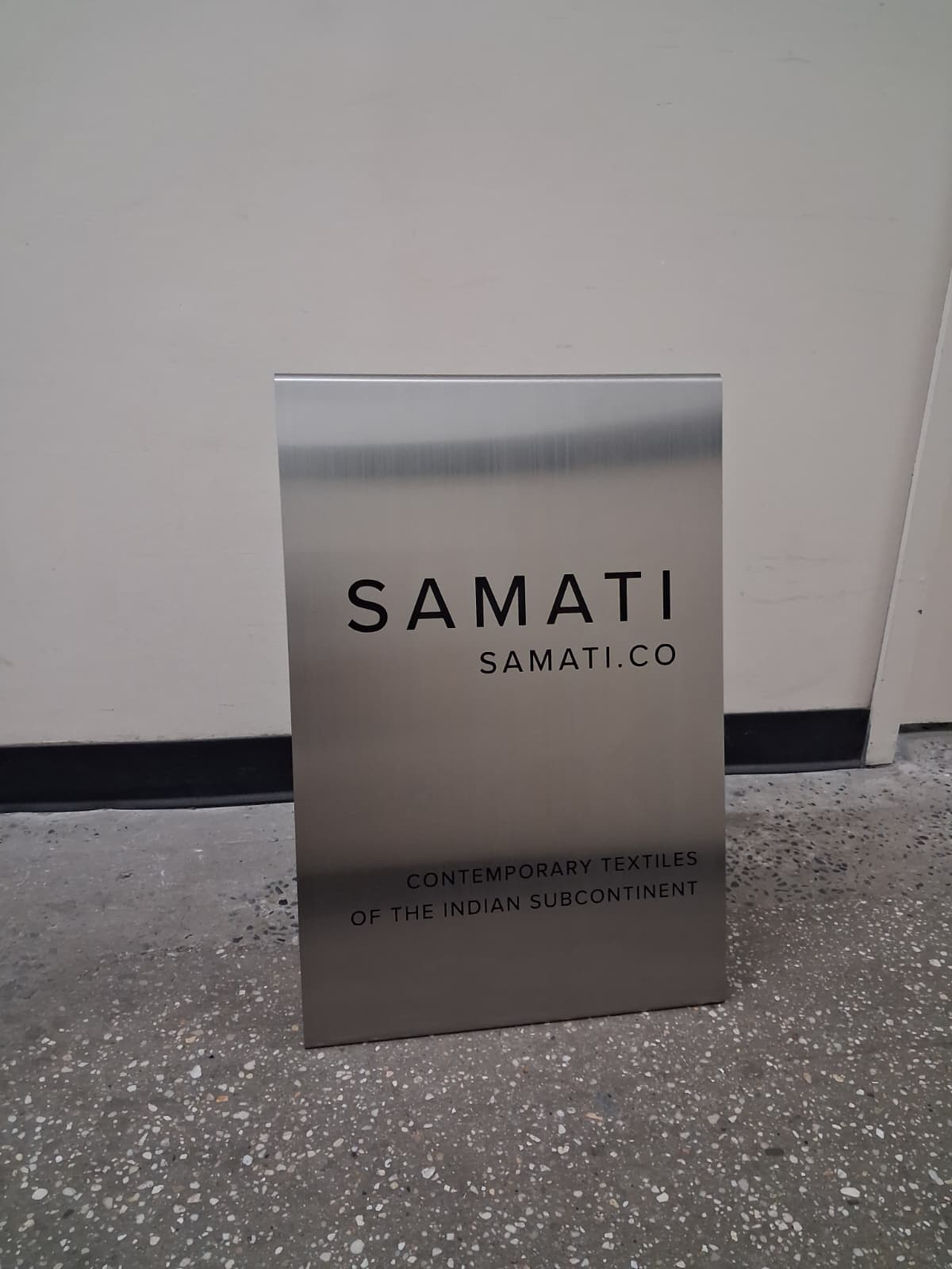 Brushed Stainless Steel A-Frame Sidewalk Sign -Samati