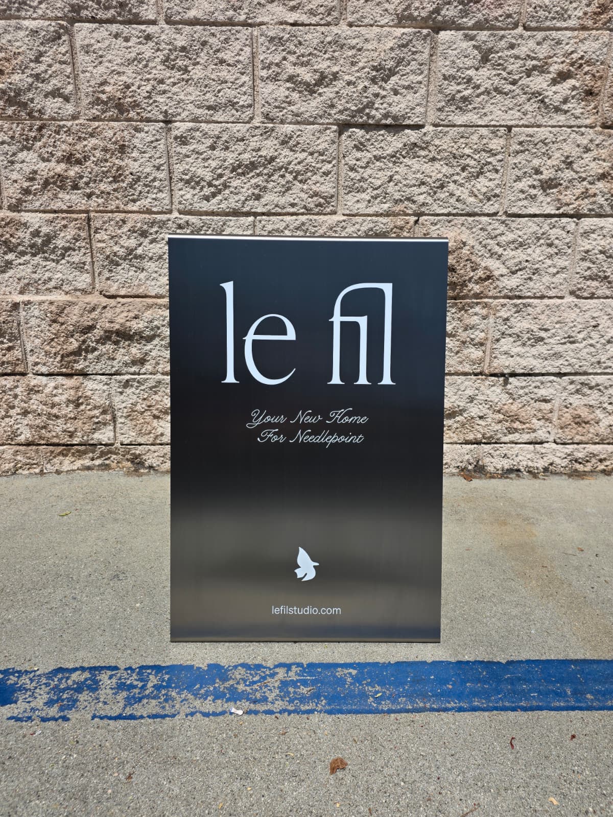 Brushed Stainless Steel A-Frame Sidewalk Sign - Le Fil