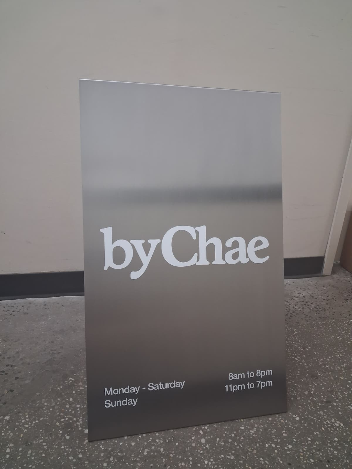 Brushed Stainless Steel A-Frame Sidewalk Sign - byChae.