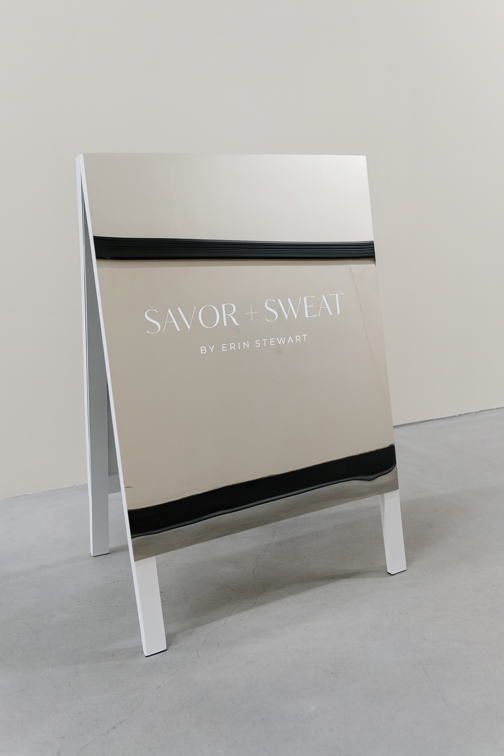 Mirrored A-Frame Sandwich Board Sign