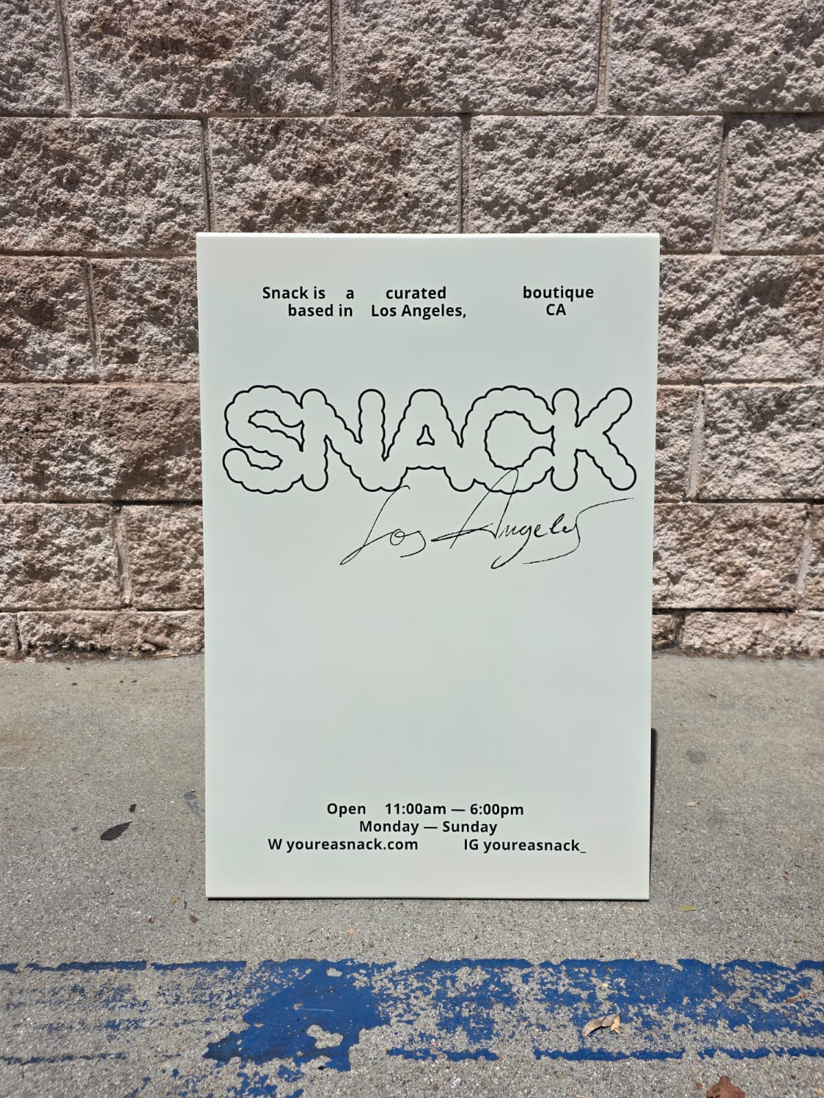 Cream Stainless Steel A-Frame Sidewalk Sign - Snack
