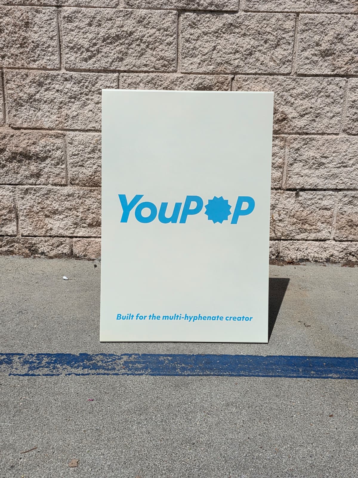 YouPop Cream Stainless Steel A Frame Sidewalk Sign