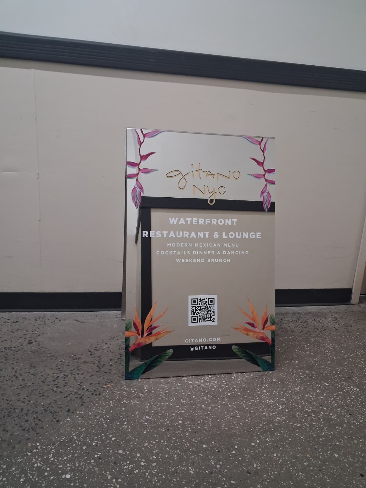 Mirrored Stainless Steel A-Frame Sidewalk Sign